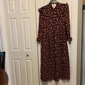 Zara floral print midi dress. NWT